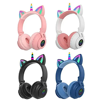 [MB-00567] Наушники CAT с кошачьими ушками STN-27 Bluetooth (Чёрный,Синий,Розовый) (60) DE