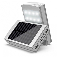 [MB-01158] Power Bank 50000 mAh с солнечной батареей и Led панелью silver (50) DE