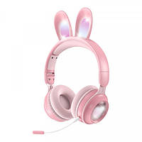 [MB-01811] Навушники бездротові дитячі ігровий з мікрофоном, вушками кролика та LED-підсвіткою KE-01 DE