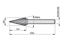 Борфрези (тип М) конічні із загостреним кінцем