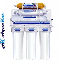 Aquakut Осмос без помпи 50G RO-7 ARE03 (подвійні ущільнення до колби та фітинг ССК) з мініралізатором, структуризатором та баком 3