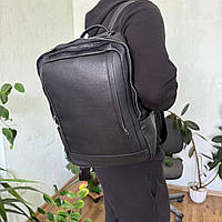 Качественный мужской кожаный рюкзак, городской черный портфель из натуральной кожи