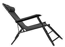 Складне крісло шезлонг із підголівником 120 кг MalTec Sunwaal Riviera, фото 3