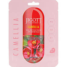 Тканинна маска ампульна для обличчя з екстрактом Камелії Jigott Camellia Real Ampoule Mask, 27 мл