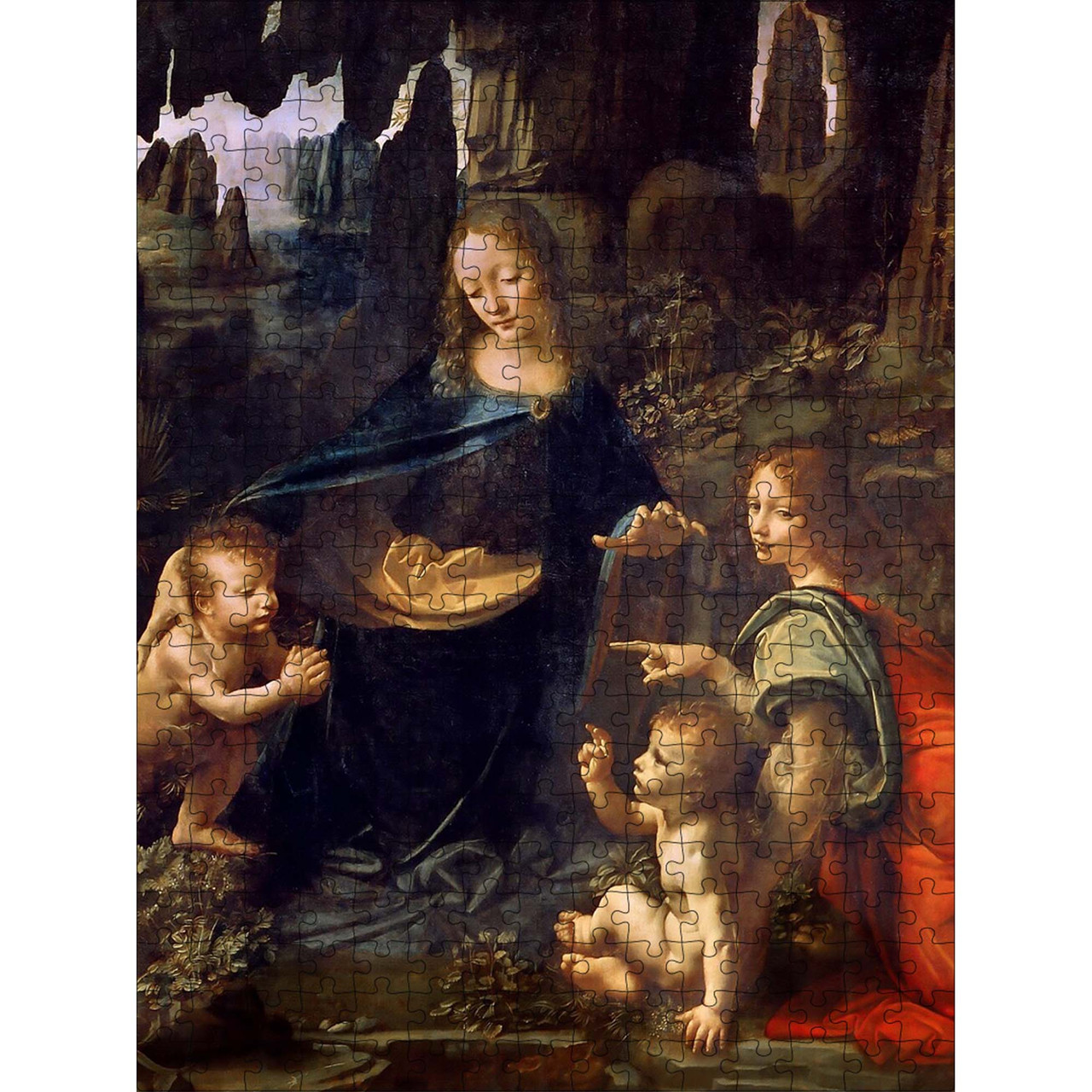 Класичний Дерев'яний Пазл Woods Story Мадонна в скелях (Леонардо да Вінчі) L, фото 1