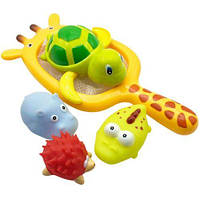 Набор игрушек для ванны "Сачок жираф" (7 элем)