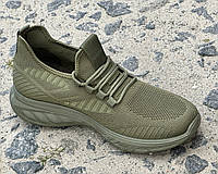 Кроссовки мужские хаки весенние летние тканевые Кросівки чоловічі хакі весняні літні текстильні (Код: Р3426)