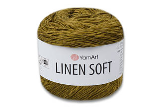 YarnArt Linen soft, Салатово-сірий No7414