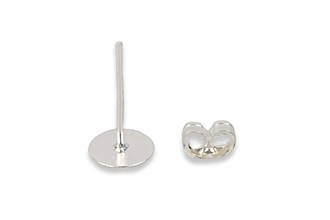 Заготівка для сережок гвоздик (пусет), срібло, 4 мм