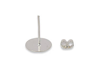 Заготівка для сережок гвоздик (пусет), срібло, 10 мм