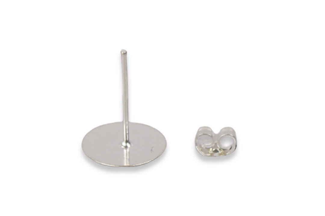 Заготівка для сережок гвоздик (пусет), срібло, 10 мм, фото 1