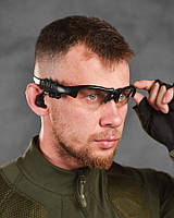 Тактичні окуляри військові з блютузом чорні окуляри Bluetooth Окуляри захисні військові зі стереофурнітурою