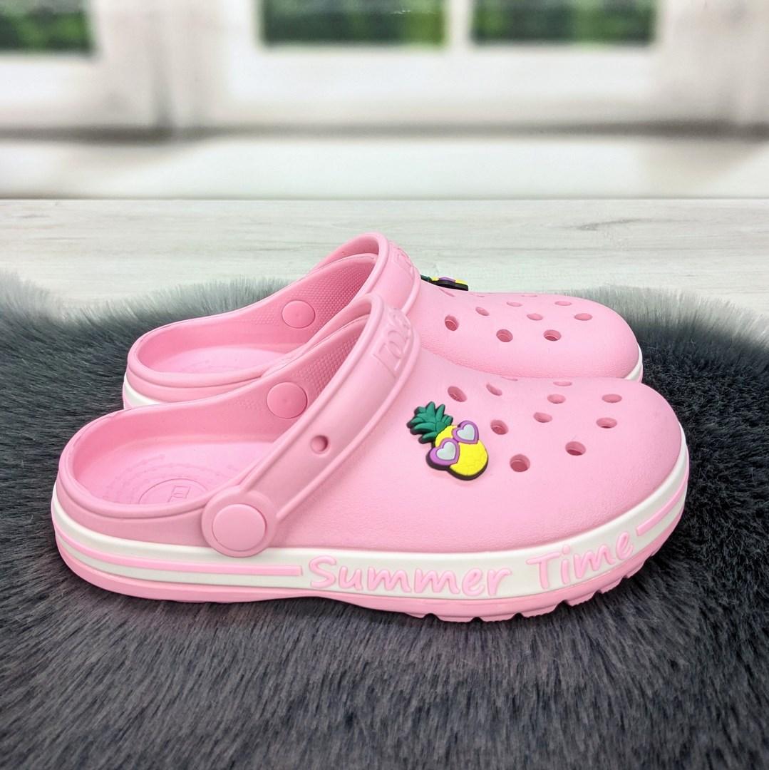 Кроки сабо підліткові для дівчинки світло-рожеві Dago Style 1228-4