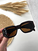 Очки солнцезащитные классические женские Prada очки унисекс Prada очки женские стильные очки от солнца Прада Коричневый