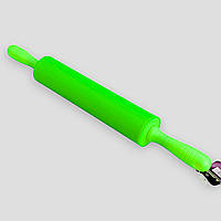 Скалка для раскатки теста силикон 45см, основа 25 см зеленый