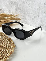 Очки солнцезащитные классические женские Prada очки унисекс Prada очки женские стильные очки от солнца Прада Черные с сиреневым стеклом