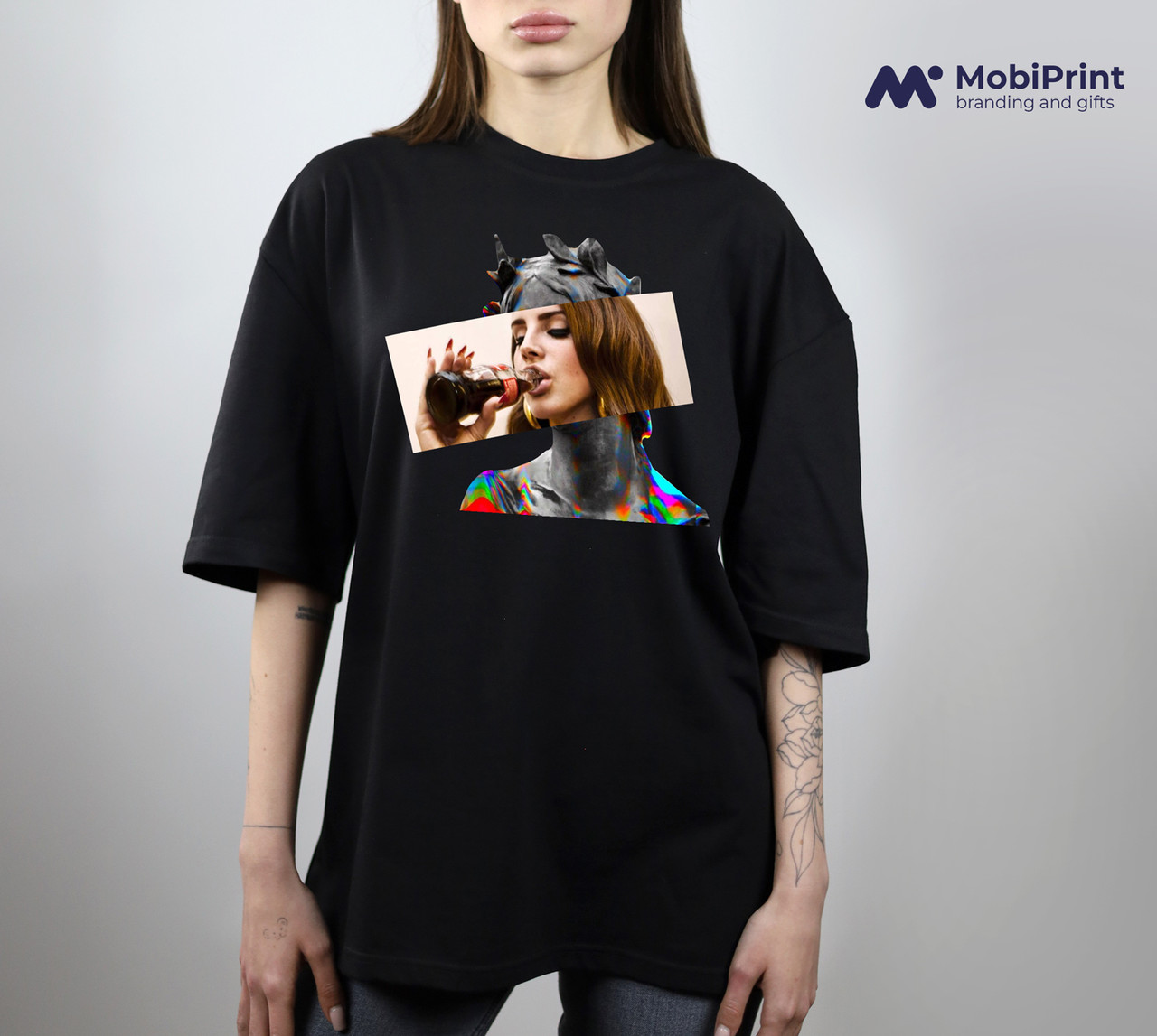 Футболка унісекс оверсайз з принтом Лана Дель Рей Ренесанс (Lana Del Rey Renaissance) чорна