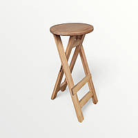Табурет Високий Розкладний Дерев'яний для Бару Кухні Кафе Стілець з Натурального Дерева Ясен Молочний 70см