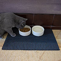 Коврик под миски для домашних животных, подкладка под тарелку для кошек 50х40 см OSPORT (R-00038) Черный