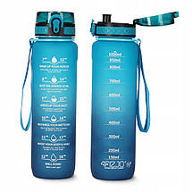 Пляшка для води спортивна 4FIZJO 1000 мл 4FJ0631 Sky Blue/Blue Poland, фото 4