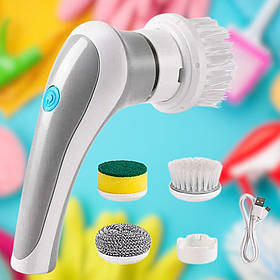 Акумуляторна щітка для прибирання 3в1 Бездротова USB щітка для миття та прибирання 3 змінні насадки