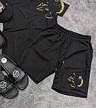 Чоловічий костюм футболка та шорти Philipp Plein D2419 чорний, фото 2