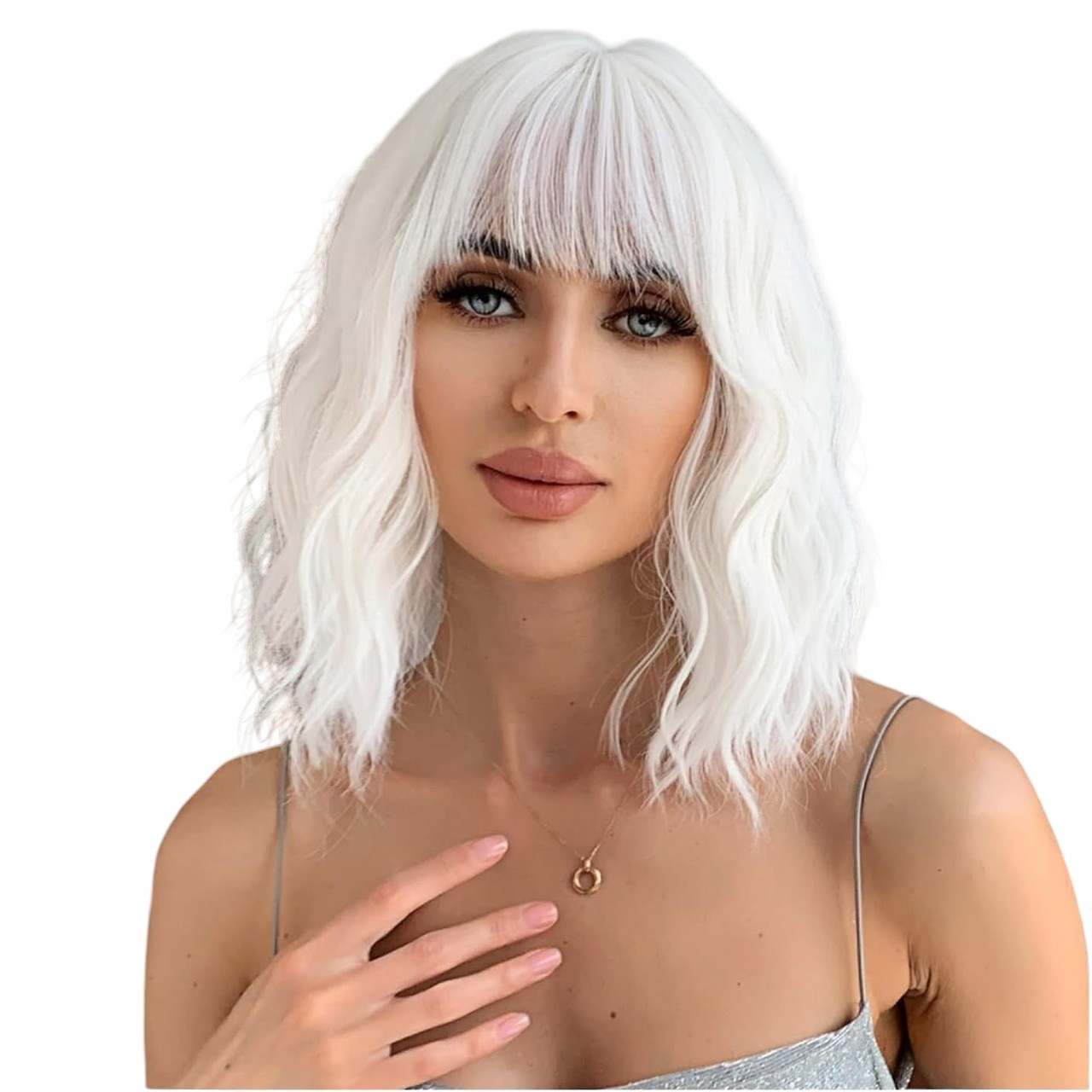 Перука білий блонд хвиляста, термоволокно DC 1158-2