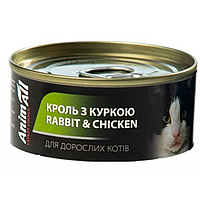 Консервы AnimAll влажный корм для кошек с кроликом и курицей 80 г