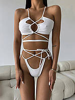 Купальник женский unreal бифлекс бикини с завязками на талилии, идеальный купальник на завязках