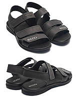 Мужские летние кожаные сандалии E-series Grey, кожаные сандали / босоножки, шлёпанцы серые, Мужская обувь