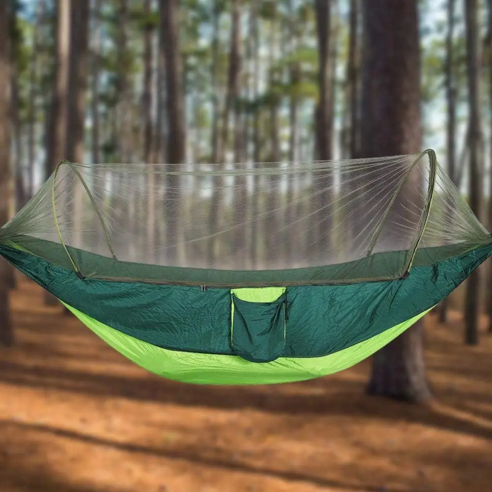 Туристичний гамак з москітною сіткою Travel Hammock 250x120 см Підвісний Для відпочинку із дугами від комах
