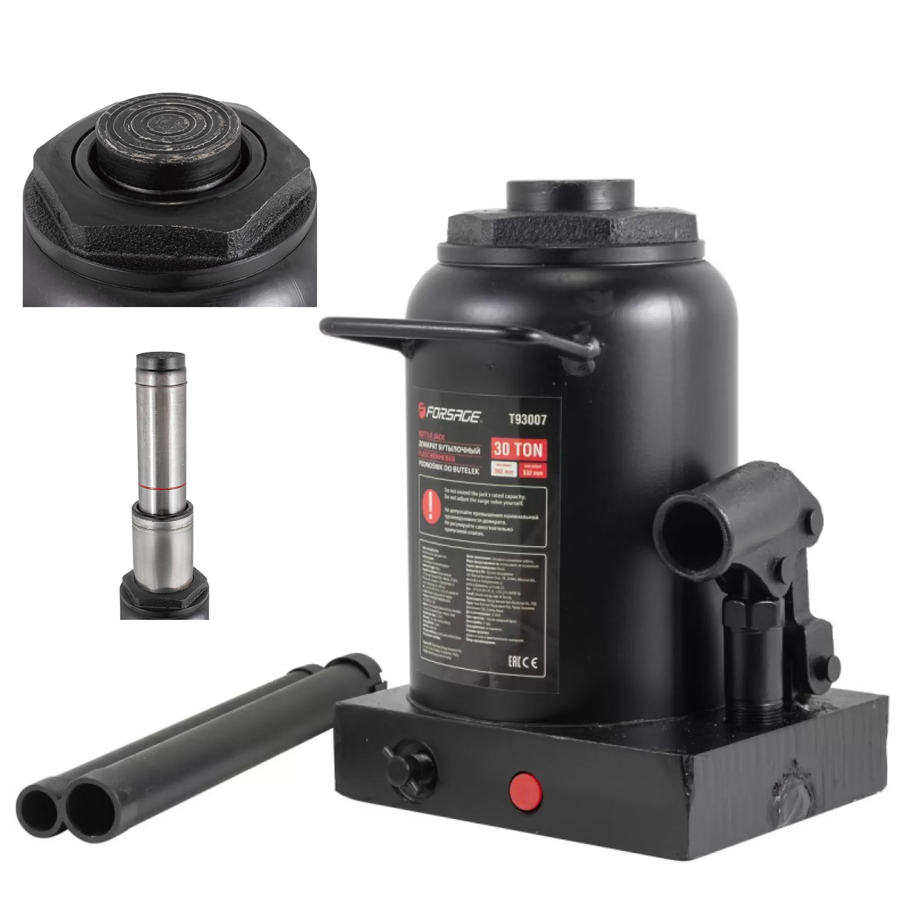 Домкрат Forsage F-T93007 30Т 360 мм пляшковий, фото 1