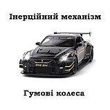 Металева машинка Nissan GT-R Ніссан ГТ-Р відчиняються двері капот звук світло інерція 1:24 (NGT-2247B), фото 2