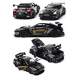 Металева машинка Nissan GT-R Ніссан ГТ-Р відчиняються двері капот звук світло інерція 1:24 (NGT-2247B), фото 4