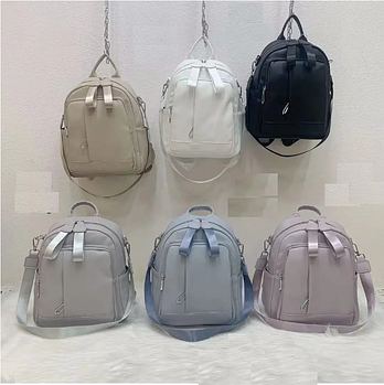 Рюкзак сумка жіноча міська на блискавці з кишенею 32*25 см зі штучної шкіри в різних кольорах VV