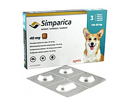 Таблетки Zoetis Симпарика от блох и клещей для собак массой 10-20 кг 3 шт 10022532 SM, код: 7824109