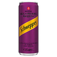 Коктейль безалкогольний Schweppes Mocktail Blueberry Mojito Швепс Мохіто 330мл