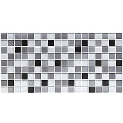 Стінова ПВХ панель Сіра мозаїка Квадрати геометрія 96х48 см для стін ванни декоративна вагонка