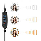 Кільцева світлодіодна лампа Ring Fill Light 39 см LED селфі лампа для фото відео блогерів візажистів А380, фото 8