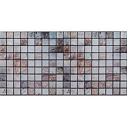 Пластикова панель ПВХ для стін 96х48 см Райдужний мармур квадрати декоративна вагонка Коричневий