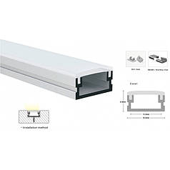Комплект LEDBOX S профіль накладний алюм. анод. LP-SL191 + розсіювач матовий 15447