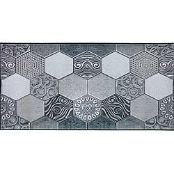 Стінова панель ПВХ для стін Кам'яні стільники Шестикутники візерунки 96х48 см декор для стін вагонка Сірий