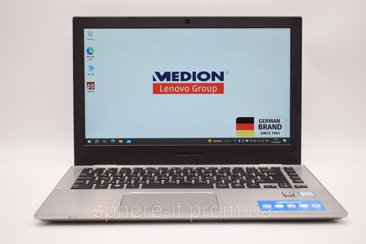 Ноутбук 13,3" Medion (Lenovo Group) Intel Core i3-7100 RAM 4ГБ SSD 128ГБ IPS FullHD Win10 Металевий корпус - фото 1 - id-p1963192853