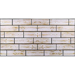 Пластикова панель ПВХ для стін Під дошки Світле дерево цегла 96х48 см декоративна панель вагонка Бежева