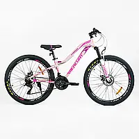 Горный женский велосипед Corso Mercury 26" рама алюминиевая 13", Shimano 21S, собран в коробке на 75%