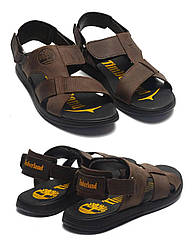 Чоловічі літні шкіряні сандалії Timb Brown, чоловічі сандалі босоніжки, шльопанці коричневі, Чоловіче взуття