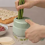 💚Багатофункціональна ручна електрична овочерізка 4 в 1 Food Chopper Catling мультислайсер, фото 4