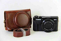 Защитный футляр - чехол для фотоаппаратов CANON G7X, G7X Mark II, Mark III - кофе