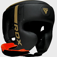 Боксерський шолом RDX F6 KARA Matte Golden XL (капа у комплекті) *