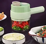 💚Багатофункціональна ручна електрична овочерізка 4 в 1 Food Chopper Catling мультислайсер, фото 10